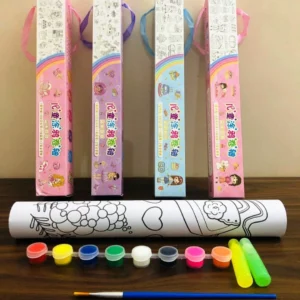 Drawing & Colouring Paper Roll for Kids – Includes Free Paints & Brush Set