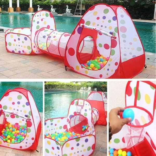 Kids Tunnel Play Tent House – Foldable Indoor & Outdoor Pop-Up Playhouse for Toddlers & Children
