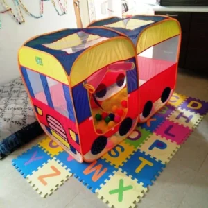 Bus-Shaped Kids Play Tent - Foldable Pop-Up Playhouse for Indoor & Outdoor Fun