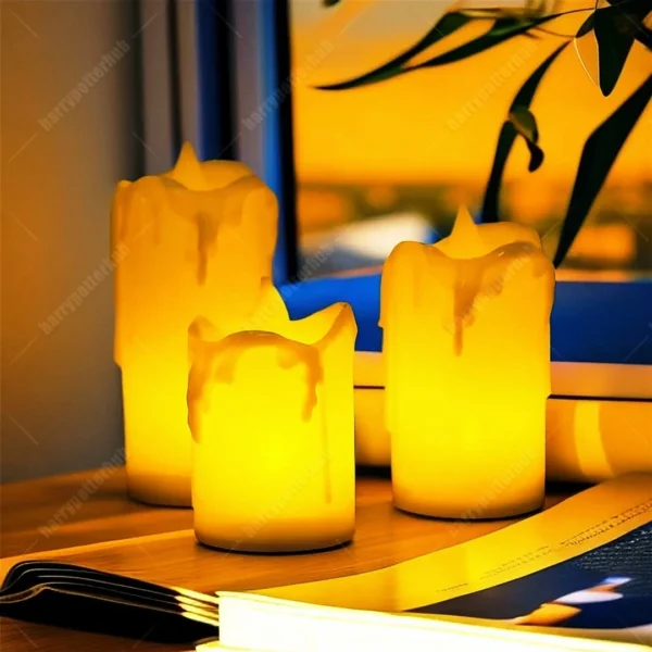 Pack of 3 LED Flameless Candles – Battery Included, Safe & Elegant Decor