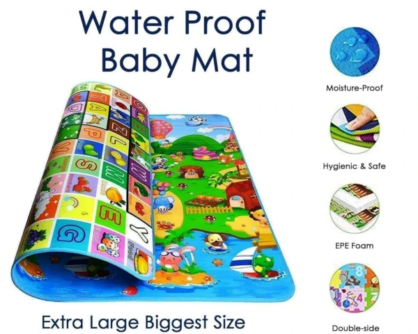Double-Sided Baby Play Mat – Educational & Crawling Mat for Toddlers and Infants