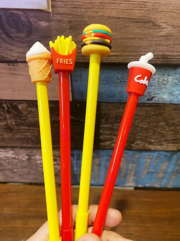 Cute Junk Food Gel Pens – Multicoloured Writing Pens for Kids & Office Use