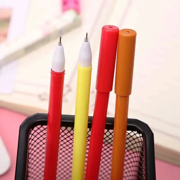 Cute Junk Food Gel Pens – Multicoloured Writing Pens for Kids & Office Use