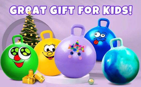 Kids Hop Ball – Bouncy Jumping Ball with Handle for Active Play & Exercise
