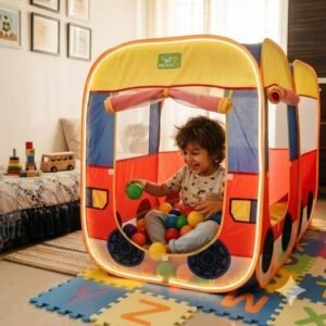 Kids Bus Play Tent – Pop-Up Foldable Playhouse