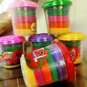 1 Big Jar of 5 Assorted Colors Play Dough – Non-Toxic Modelling Clay for Kids