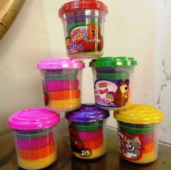 1 Big Jar of 5 Assorted Colors Play Dough – Non-Toxic Modelling Clay for Kids