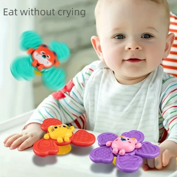 Baby Rotating Rattle Set with Suction Cups (3-Piece) – Fun Sensory Toys for Infants