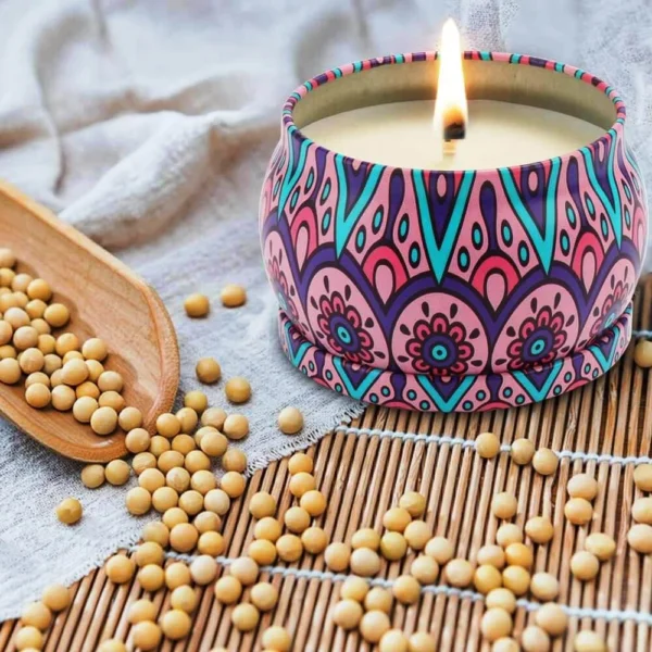 1 PC Scented Turkish Tin Candle – Smoke-Free, Aromatic Home Decor & Travel-Friendly