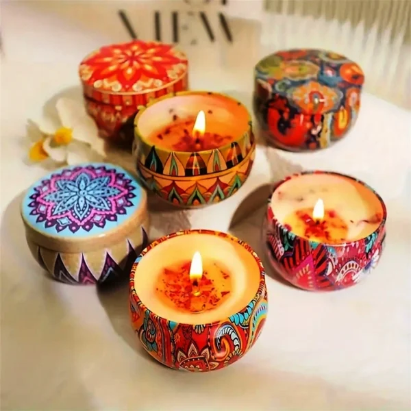 1 PC Scented Turkish Tin Candle – Smoke-Free, Aromatic Home Decor & Travel-Friendly