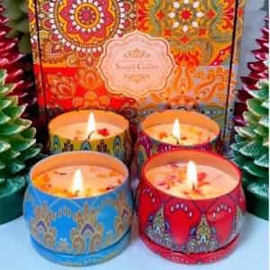 1 PC Scented Turkish Tin Candle – Smoke-Free, Aromatic Home Decor & Travel-Friendly