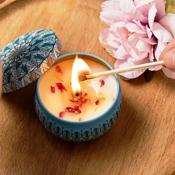 1 PC Scented Turkish Tin Candle – Smoke-Free, Aromatic Home Decor & Travel-Friendly