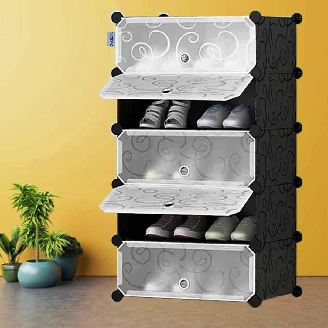 Large Shoe Rack with Doors | Multipurpose Storage Organizer for Home & Entryway