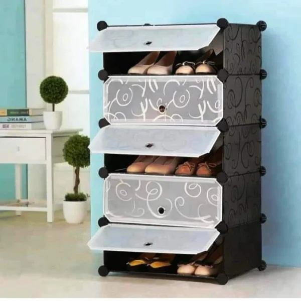 Large 5-Layer Shoe Rack with Doors – Multipurpose Storage Organizer
