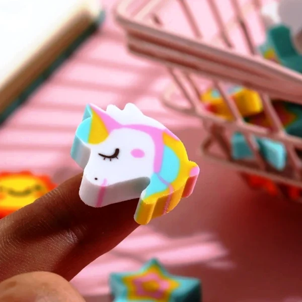 6 PCS Large Unicorn Erasers – Cute Sky Theme for Kids, School & Party Favors