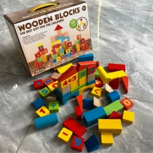 Colorful Wooden Building Blocks Puzzle Toy for Kids – Montessori Educational Set