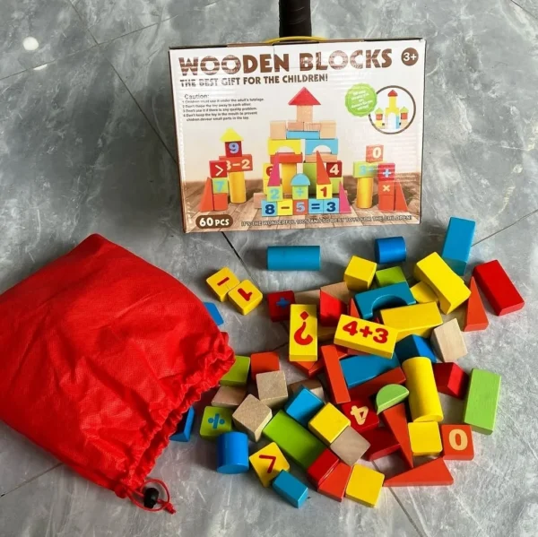 Colorful Wooden Building Blocks Puzzle Toy for Kids – Montessori Educational Set