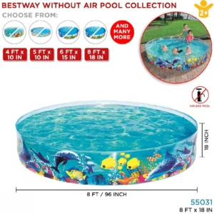 8ft Fill N Fun Sparkling Sea Kids Pool – Inflatable & Air-Free Design