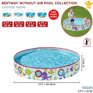 5ft Fill N Fun Sparkling Sea Kids Pool – Inflatable & Air-Free Design