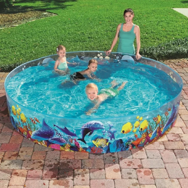 8ft Fill N Fun Sparkling Sea Kids Pool – Inflatable & Air-Free Design