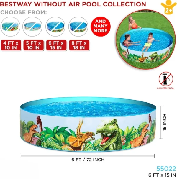 6ft Fill N Fun Sparkling Sea Kids Pool – Inflatable & Air-Free Design