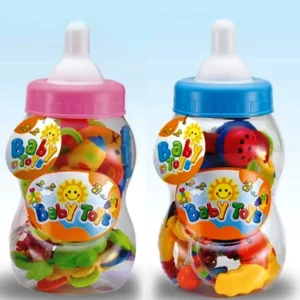 "2-in-1 Baby Feeder & Rattle Set – Teething Relief and Sensory Fun in One Compact Design"
