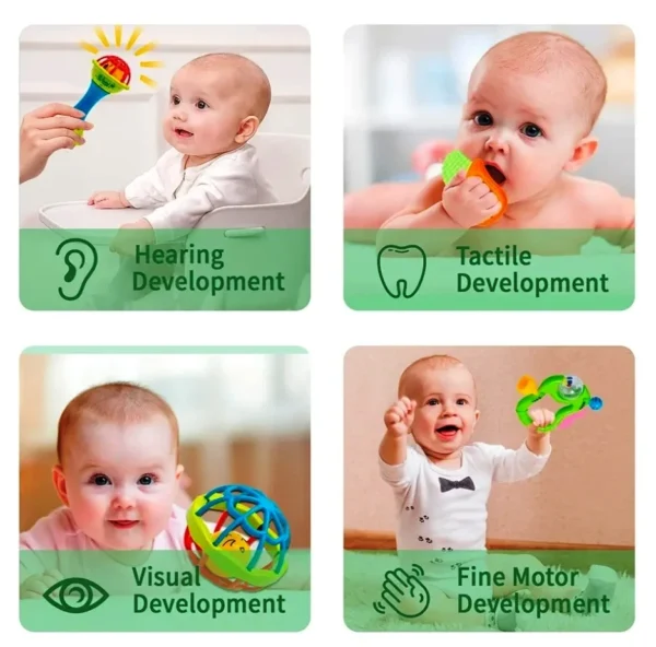 "2-in-1 Baby Feeder & Rattle Set – Teething Relief and Sensory Fun in One Compact Design"