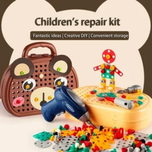 Kids Electric Drill Tool Set with Toolbox – DIY Construction Play Kit
