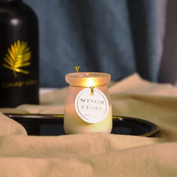 1 PC Luxury Scented Candle in Glass Jar with Wooden Cork Lid – Smoke-Free,Long Lasting & Eco-Friendly