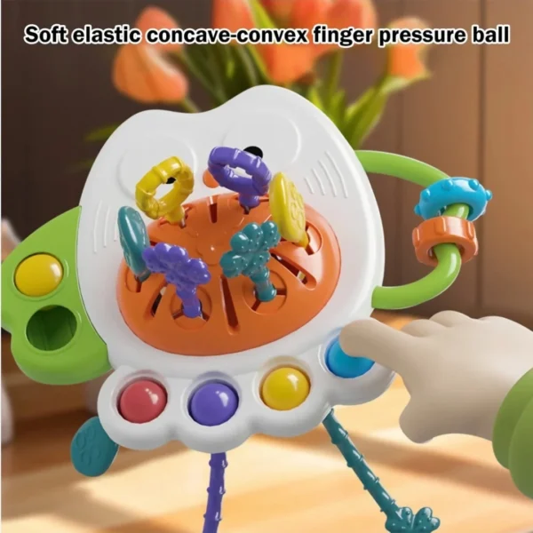 "Multi-Sensory Owl Pull String Rattle – Baby Activity Toy for Early Development & Play"