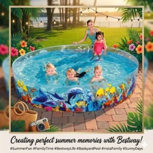 8ft Fill N Fun Sparkling Sea Kids Pool – Inflatable & Air-Free Design
