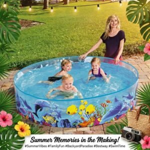 6ft Fill N Fun Sparkling Sea Kids Pool – Inflatable & Air-Free Design