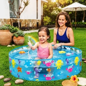 4ft Fill N Fun Sparkling Sea Kids Pool – Inflatable & Air-Free Design