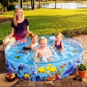 8ft Fill N Fun Sparkling Sea Kids Pool – Inflatable & Air-Free Design