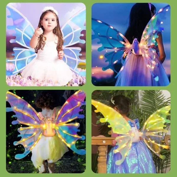 LED Fairy Wings with Music – Glowing Electric Wings for Dress-Up & Parties