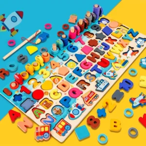 7-in-1 Wooden Logarithmic Learning Board – Educational Toy for Early Math Learning