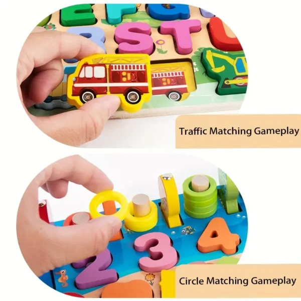 7-in-1 Wooden Logarithmic Learning Board – Educational Toy for Early Math Learning