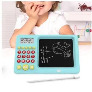 2-in-1 Rechargeable Math Learning Calculator with LCD Writing Pad – Perfect for Kids