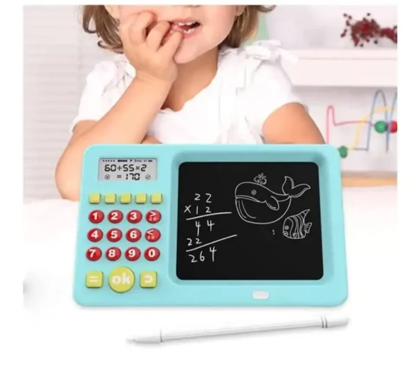 2-in-1 Rechargeable Math Learning Calculator with LCD Writing Pad – Perfect for Kids