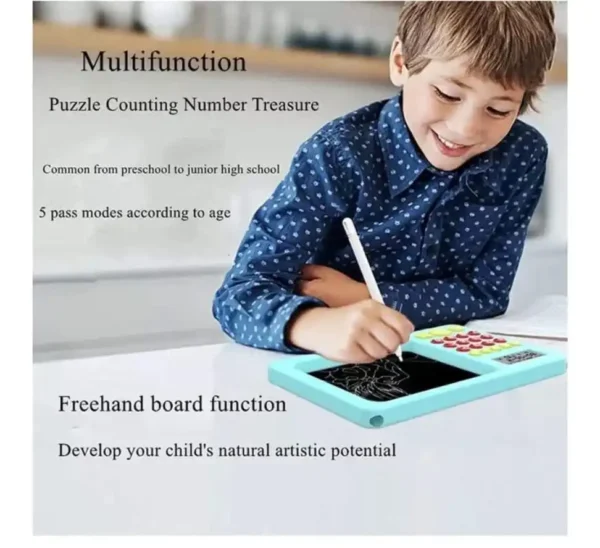 2-in-1 Rechargeable Math Learning Calculator with LCD Writing Pad – Perfect for Kids