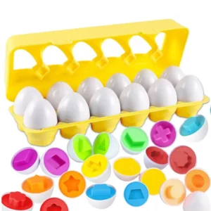 Kids Colorful Egg Matching Set – Montessori Learning Toy for Toddlers | Fine Motor Skills & Color Shape Recognition Puzzle
