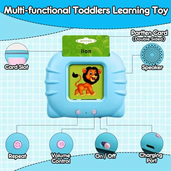 Rechargeable Talking Flashcards for Kids – Interactive Educational Toy for Toddlers & Preschool Learning