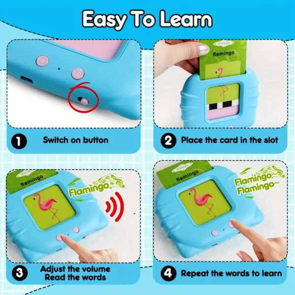Rechargeable Talking Flashcards for Kids – Interactive Educational Toy for Toddlers & Preschool Learning