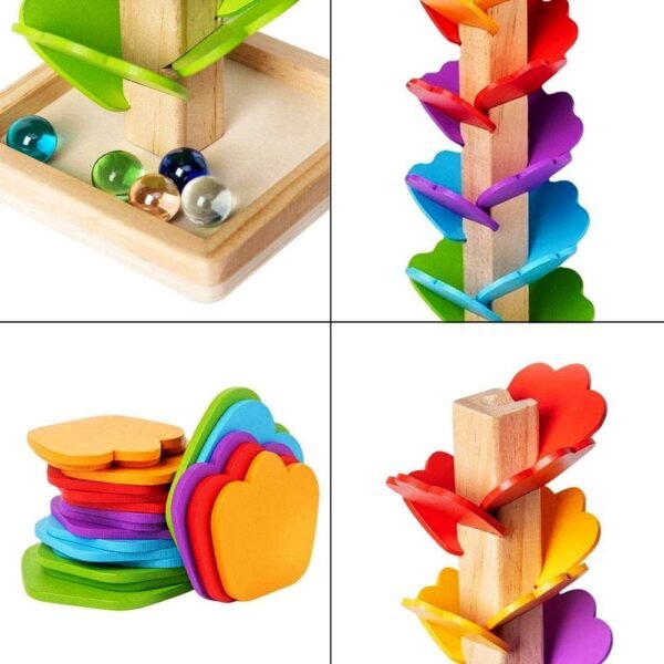 Wooden Rainbow Marble Run – Musical Tree Ball Drop Toy for Kids