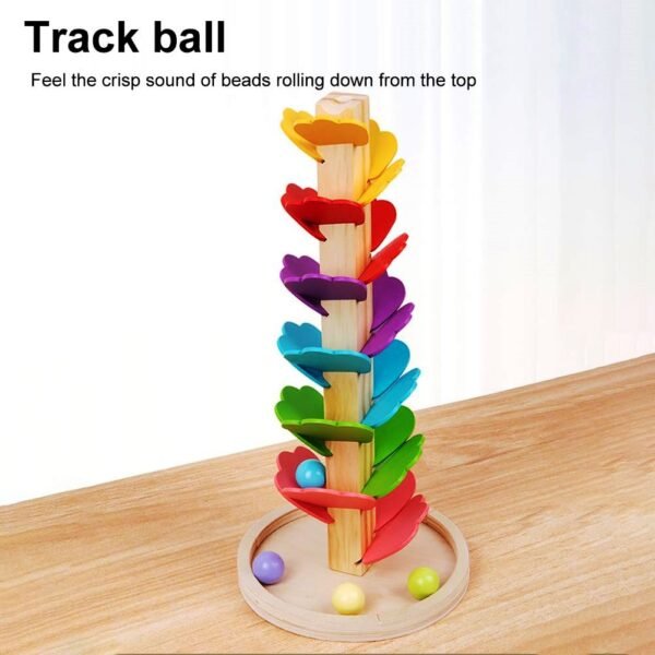 Wooden Rainbow Marble Run – Musical Tree Ball Drop Toy for Kids