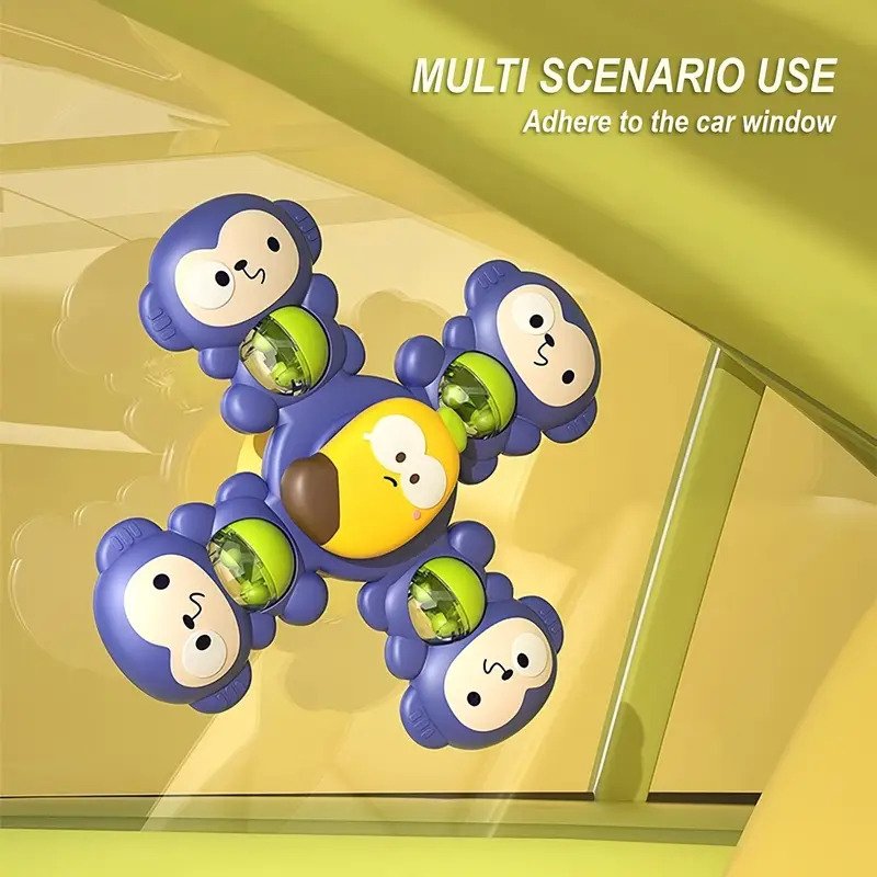 360° Spinning Baby Suction Cup Rattles – Sensory Toys for High Chair, Table & Floor Play