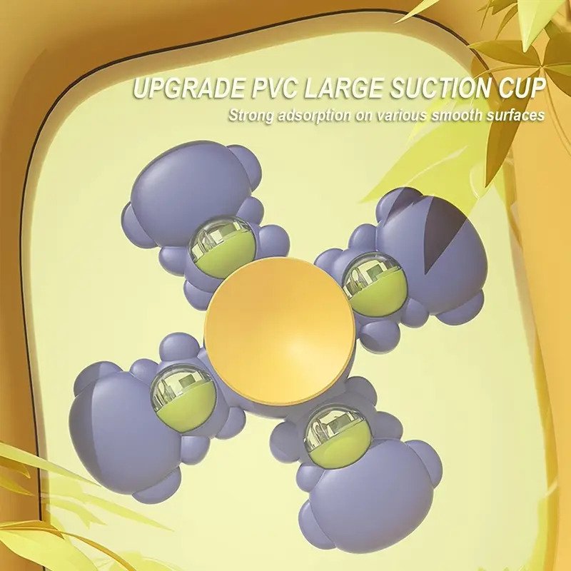 360° Spinning Baby Suction Cup Rattles – Sensory Toys for High Chair, Table & Floor Play
