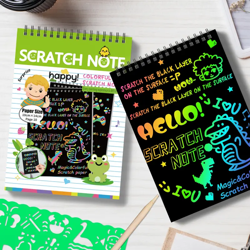 Scratch Art Book for Kids – Rainbow Drawing Pad for Boys & Girls