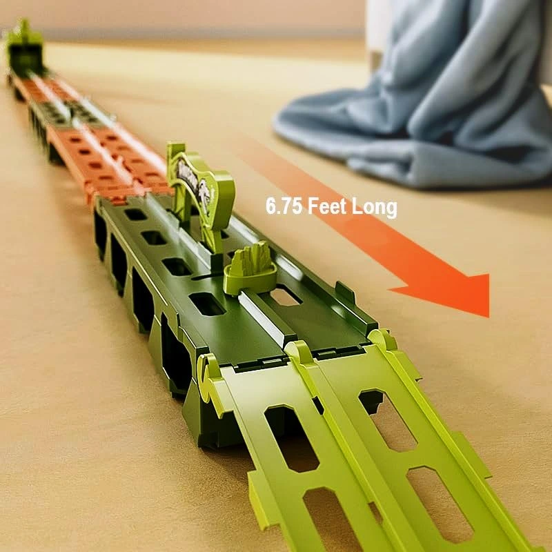 Dinosaur Truck Racing Playset with 20-inch storage truck and foldable racetrack