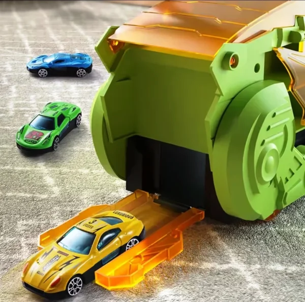 Exciting Monster Dinosaur Truck that eats cars – endless fun on the car track for kids!